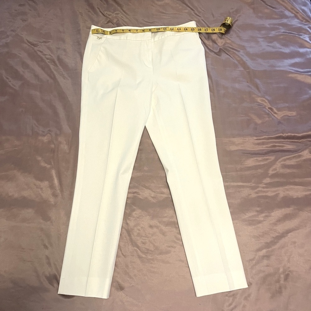 Diane Von Furstenberg Off White, Cream, Ivory Trousers, size 8 - Picture 5 of 8